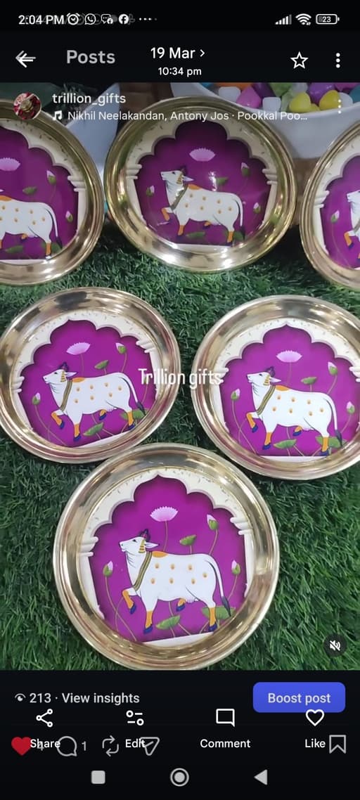 Pure Brass plate  6" Set of 2