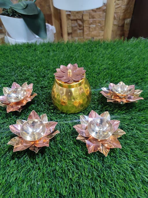 Pure Brass copper diya set of 2